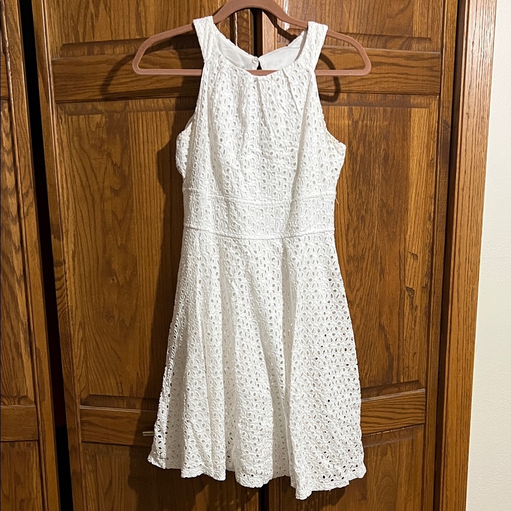Eyelet Sleeveless Lace Dress